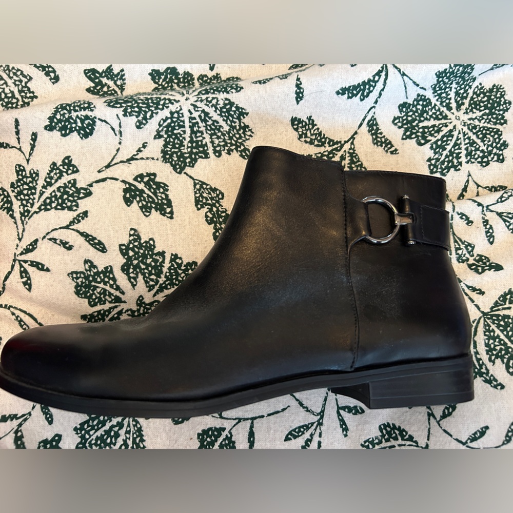 Alfani I Black Leather Chelsea Boot with Silver Hardware